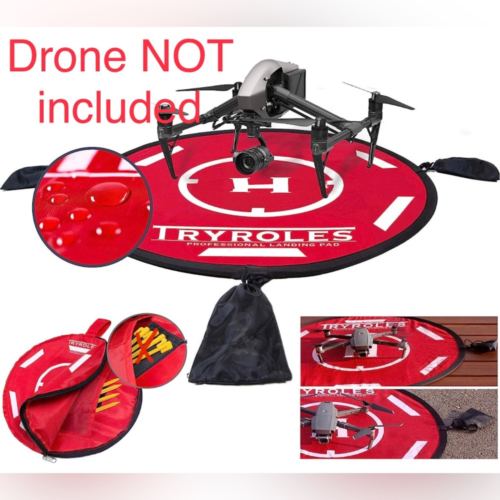 PROFESSIONAL Big Weighted, Anchored Drone Landing Pad 30" Waterproof w/Carry Bag